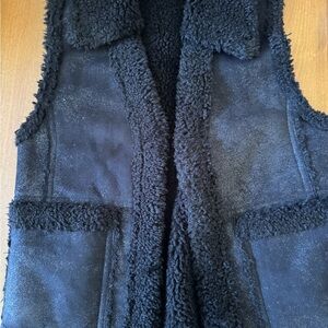 Splendid Dark Textured girls shearling vest jacket